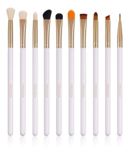 Set de 10 brochas de maquillaje Docolor DB1004 blanco