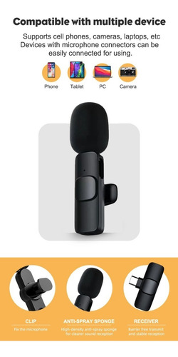 Micrófono Inalámbrico Lavalier iPhone Android