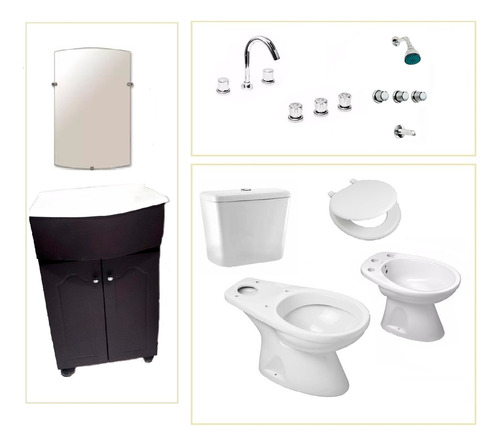 Combo Baño Completo Griferias Inodoro Vanitory C72