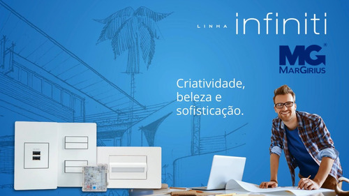Conjunto Tomada 20a 250v 4x2 1 Posto Margirius Infiniti Plus