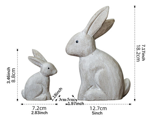 2 Estatuas De Conejo De Madera, Esculturas De Conejo,