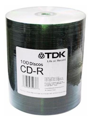 Cd Virgen Tdk Estampado Bulk X 100 Unidades Ramos Mejia