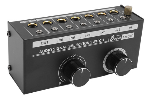 Conmutador De Sonido De 3,5 Mm, 6 Vías, 6 Entradas Y 1 Salid