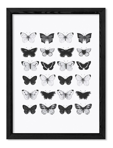 Cuadros Para La Casa 30x40 Chato Negro Mariposas