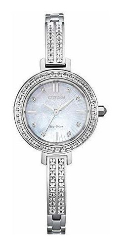 Ladies' Eco-drive Silhouette Crystal Stainless Steel Watch E