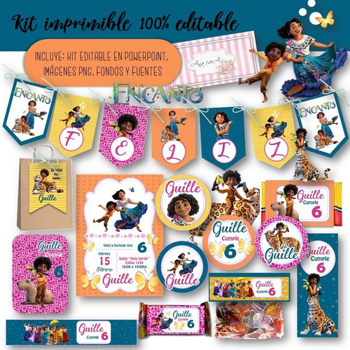 Kit Imprimible Encanto Disney 100% Editable Mod.2 Candy Bar