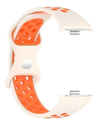 Malla Bicolor De Silicona Compatible Con Redmi Watch 4 1.97 Redmi Watch 5 2.7 Redmi Band 8 Pro Band 9 Pro 1.74 Generica Marca Miaband Color Rosa Con Naranja