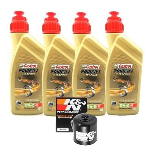 Óleo+filtro K&n Triumph Street Triple 675 Castrol 10w40 204