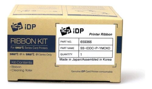 659366 Ribbon Ymcko Idp Para Impresora Smart31 Smart51