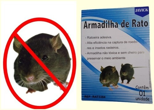 Armadilha De Rato Ratoeira Papel Adesivo 5 Unidades