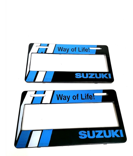 Par Portaplaca Suzuki Way Of Life Ancho 2000-2022 Neg/azul