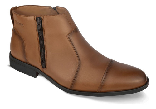 Botín De Cuero Para Hombre Color Toffee Casual Formal H625