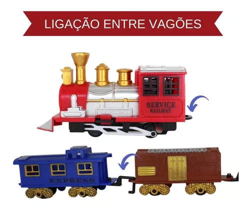 Ferrorama Trem Elétrico À Pilha Locomotiva Trilho E Vagões 