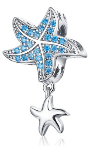 Charm Estrellas De Mar Y Circones En Plata 925 Silver Heart