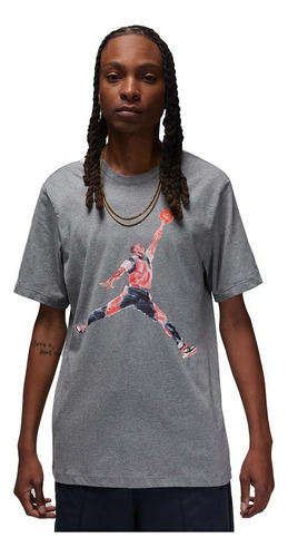 Camiseta Jordan Brand Crew Graphic Tees-gris