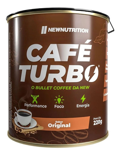 Café Turbo em Pó Solúvel 220g Gourmet Bullet Proof Coffee NewNutrition