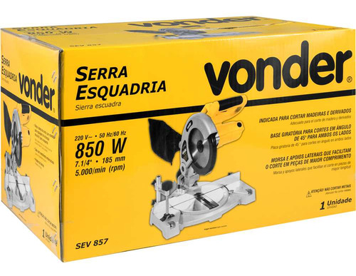 Serra Esquadria 7.1/4' 850w 220 V Sev 857 Vonder