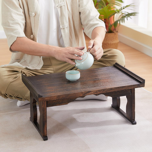 Gzqwdc Mesa De Piso Japonesa Pequeña Mesa De Centro Y Mesa