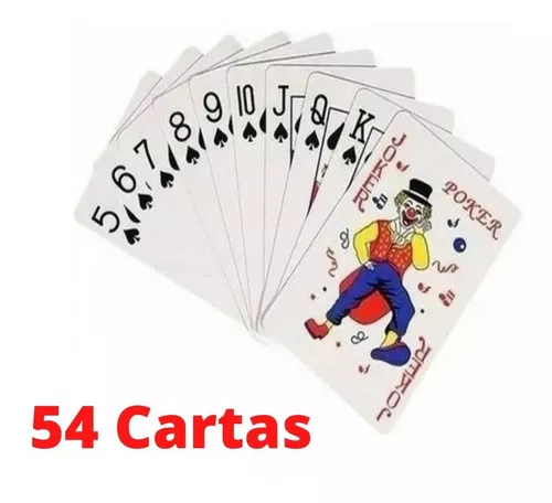 Kit Jogo de Cartas Baralho com 54 cartas + 3 Dados/ 9 Dados/ 24 Fichas  Poker Truco Jogo