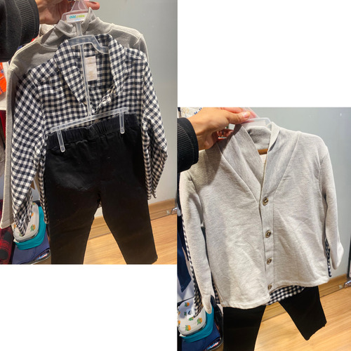 Conjunto Masculino 3 Pçs Infantil Camisa Xadrez Ever & Ever Preto E Branco 3 Anos