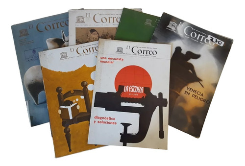 Lote De 6 Revistas Correo De La Unesco Años 1966,67,68,72