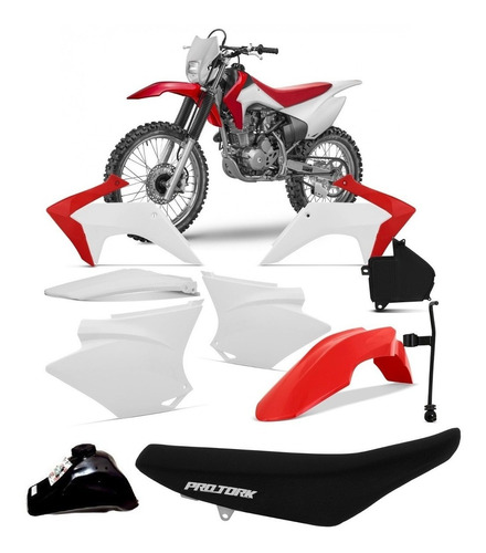 Kit Plástico Crf 230 2015 Completo Tanque Banco Pro Tork