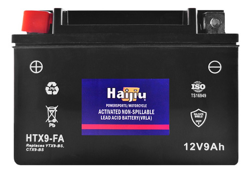 Batería Moto Haijiu Htx9-fa Agm  Gel Libre Mantenimiento