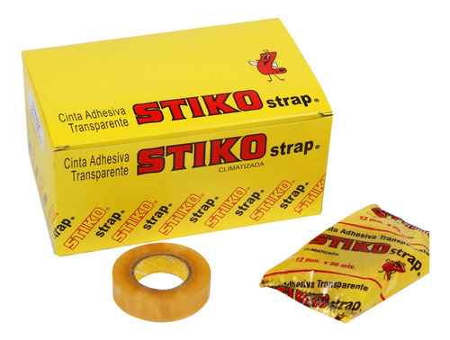 Cinta Adhesiva Stiko Strap 12mm X 30mts Caja X 12 Unidades