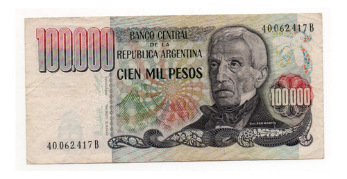 Billete Argentina 100000 Pesos Ley Bottero 2504a Mb