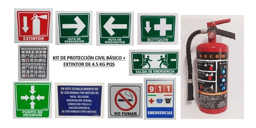 Kit-paquete De Señalamientos De Protección Civil Completo