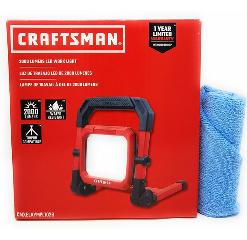 Craftsman Led Luz Trabajo Portatil 2000 Lumen Toalla