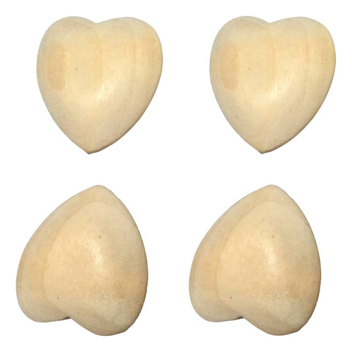 20 Piezas De Corazones De Madera Sin Terminar De 30 Mm Natur