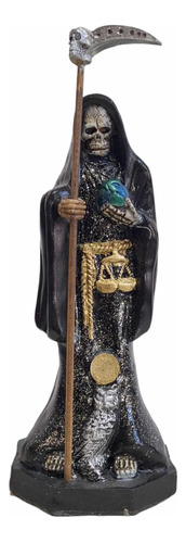 Figura Santa Muerte Negra 30 Cm Ritualizada Proteccion 