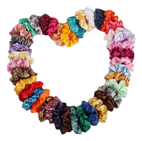 Ligas Para Cabello Scrunchies De Satén 46 Colores