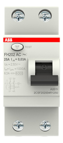 Disyuntor Diferencial 2x25 Amp Abb