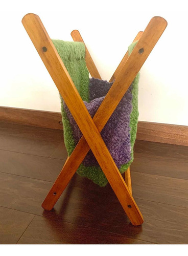 Revistero Plegable De Madera Y Lana