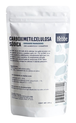 Carboximetilcelulosa Cmc (uso Cosmético) 250 G