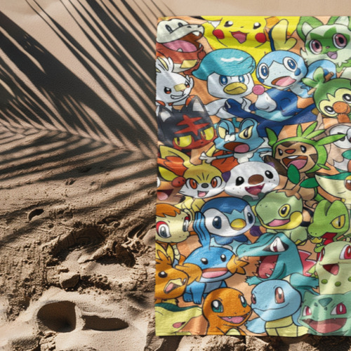 Tallaxi Toalla De Baño Pokemón Microfibra 78cm X 150cm Celeste