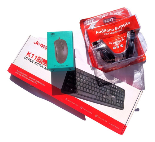 Kit Clásico Ejecutivo Teletrabajo Teclado +mouse + Audifonos