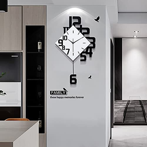 Fleble Large Wall Clocks For Living Room Decor Péndulo Wall 