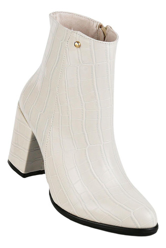 Botin Formal Tacon Mujer Beige Tacto Piel Stfashion 05603906