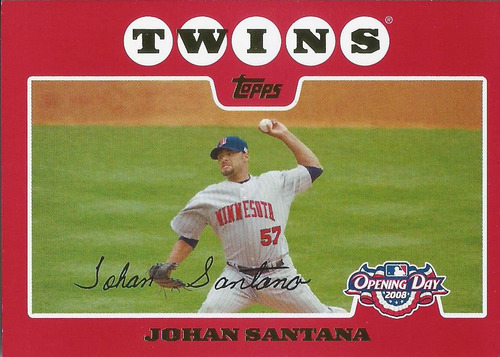 Barajita Johan Santana Topps Opening Day 2008 #52 Twins