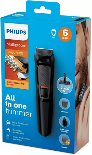 Imagem 2 de 4 de Barbeador Aparador Cortador Cabelo 6 Em 1 Philips Mg3711/15