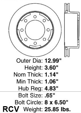 Disco Frenos Trasero Para Chevrolet Express 3500 2007