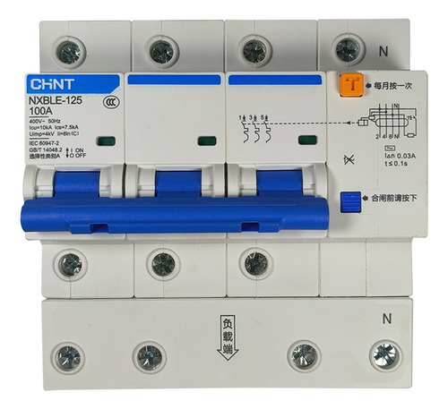  Breaker Chint Electric Nxble-125 100a 3p +n