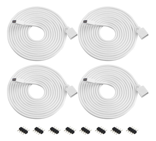 Yiliaw - Juego De 4 Cables De Extensin Rgb (6.6ft, 6.6ft, 6,