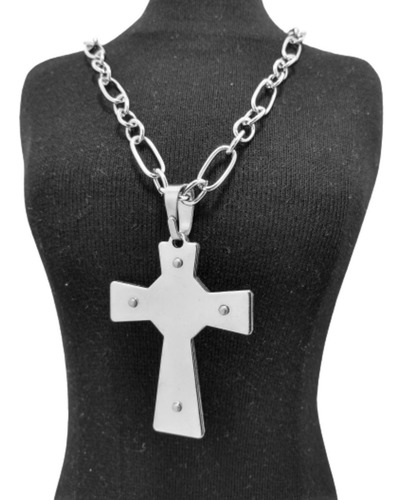 Imagem 5 de 6 de Corrente Com Pingente Cruz Cordão Aço Inoxidável 316 L Colar