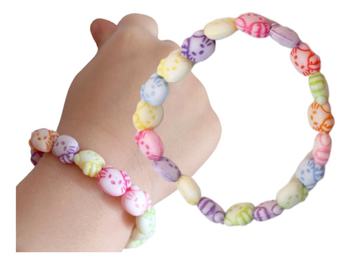 Pack 15 Pulseras Infantil Kitty Elásticas Mayorista 