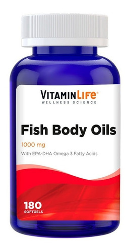 Omega 3 Fish Body Oil 1000mg (180 Cápsulas) Vitamin Life