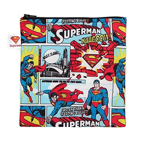 Bumkins Dc Comics Reutilizable Snack Bag Large, Superman